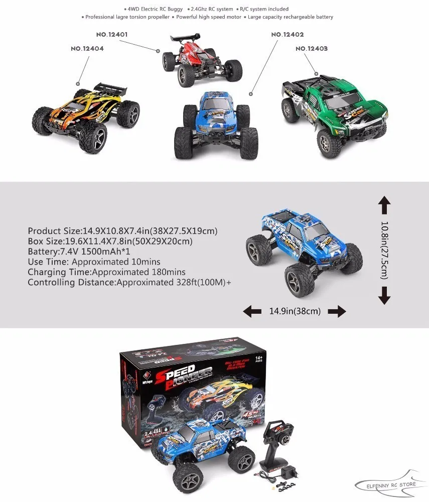 WLtoys 12402 RC электрический грузовик супер автомобиль 1/12 4WD 2CH радио дистанционное управление высокая скорость внедорожный Монстр скалолазание автомобиль игрушка