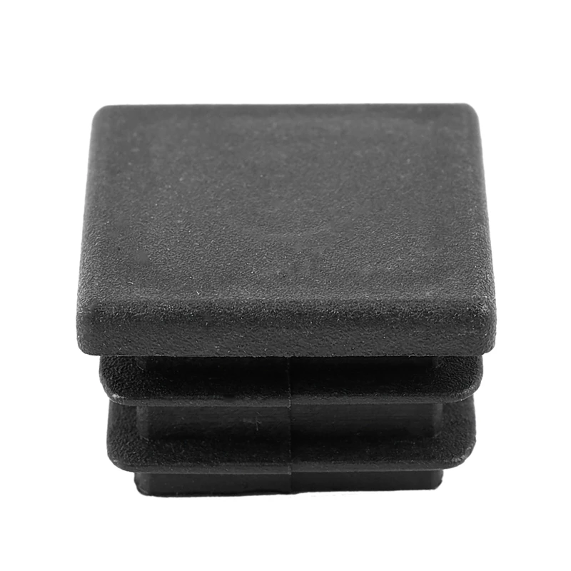 

10 Pieces 20mm x 20mm Hard Plastic Pipe Flat End Inserted Tube Table LEG End Plug Black & 8 Pcs Black Plastic Rectangular Blanki