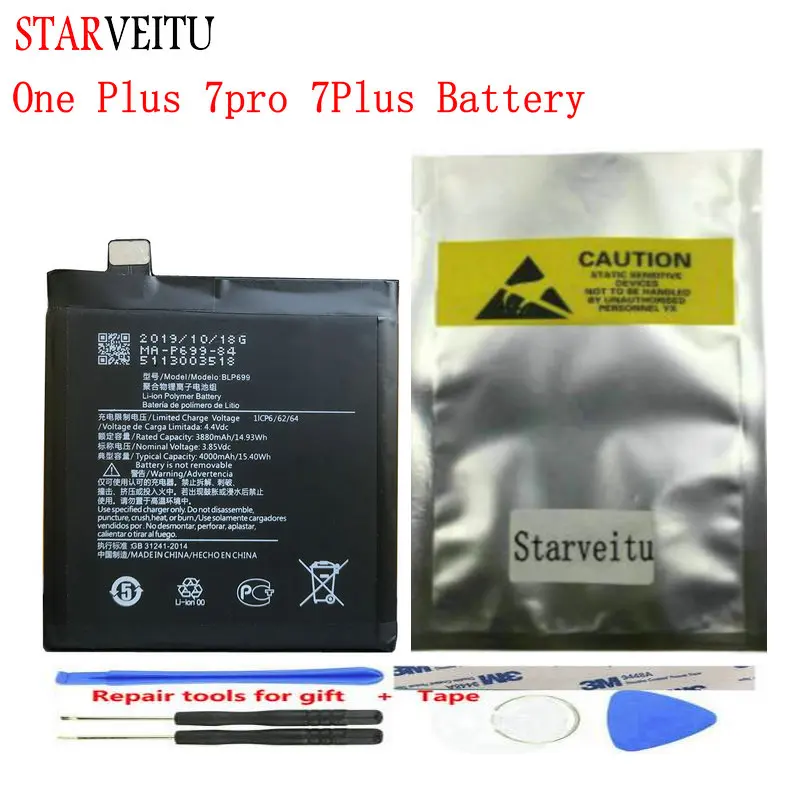 

STARVEITU BLP699 для Oneplus 7 Pro мобильный телефон Сменные литий-полимерные батареи для Oneplus 7 Plus 3880 мАч/4000 мАч