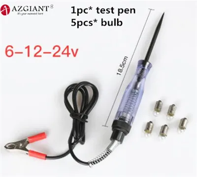 1 pen 5 bulb 6 в, 12 В, 24 В, многофункциональная автомобильная схема, тестовая ручка, электрика, инструмент для ремонта, автомобильный светильник, лампа, тест напряжения - Цвет: 1 pen 5 bulb