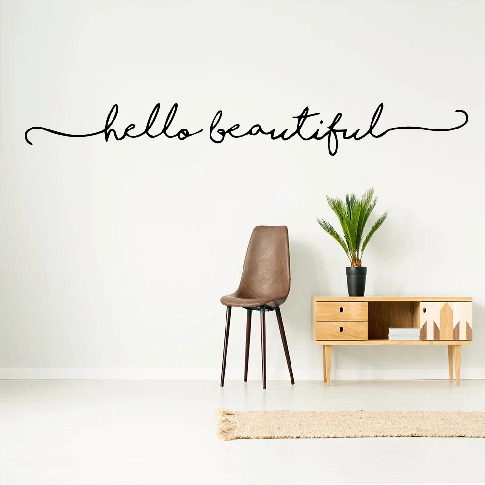 Diy Hello Красивая Наклейка Настенная Слова съемный декор для спальни детской