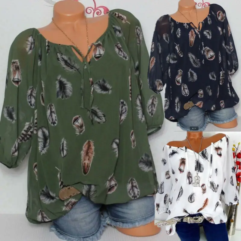 Женская летняя рубашка в полоску с цветочным принтом длинным рукавом на