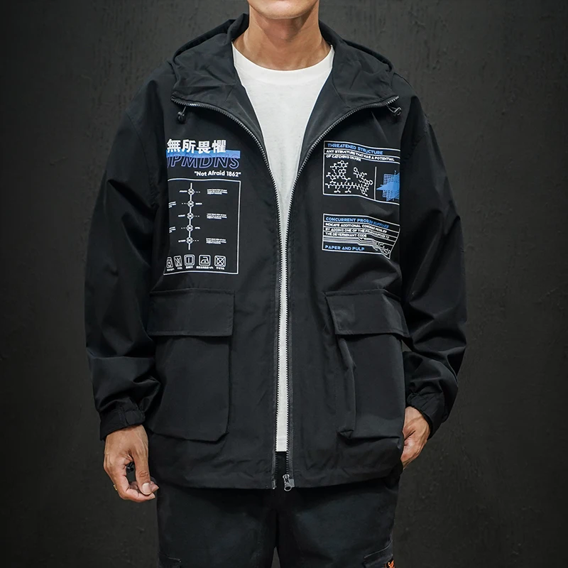 Мужская куртка-бомбер Kanji черно-белая куртка с бесстрашным принтом 2019 | одежда