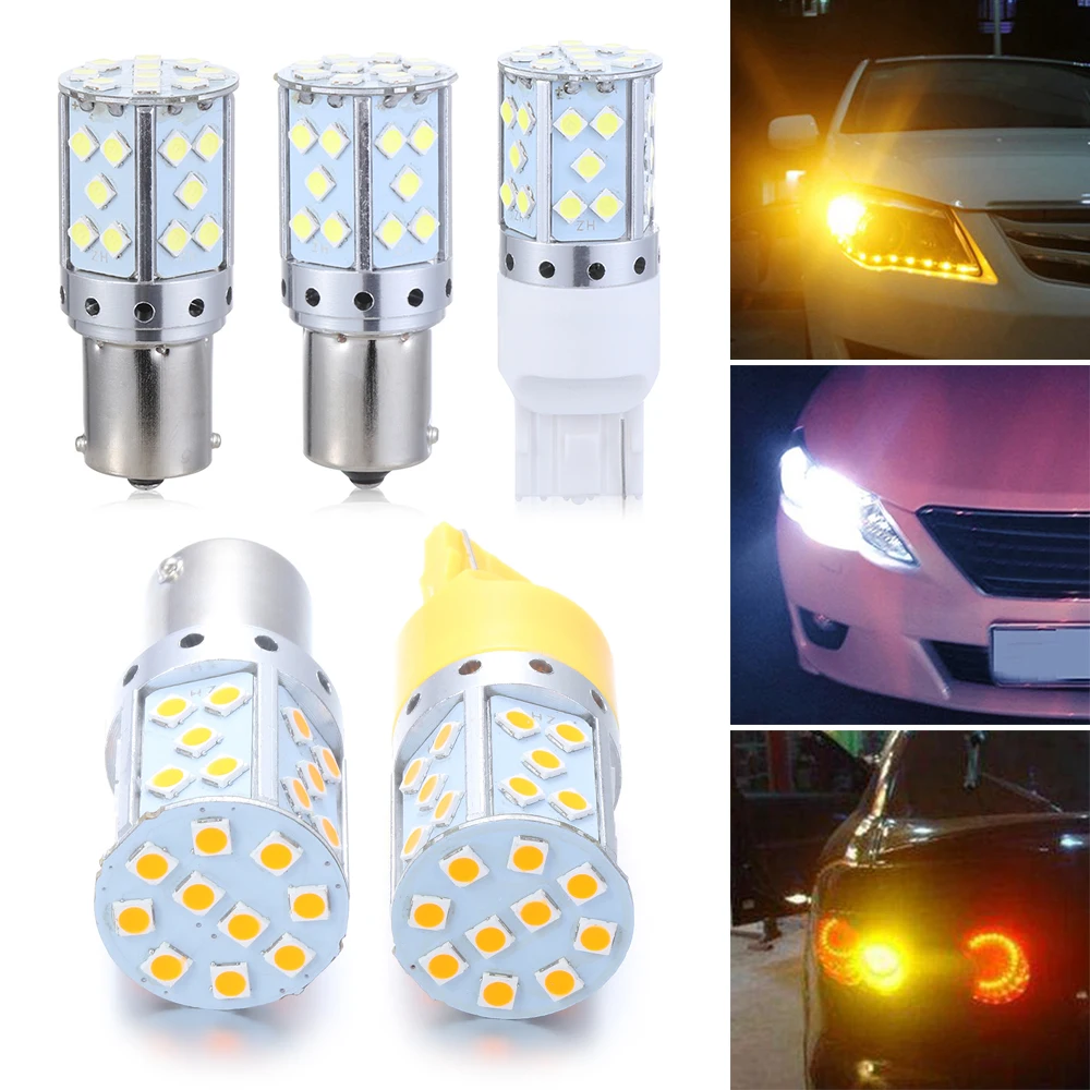 Лидер продаж 1 шт. светодиодная лампа 1156 BA15S BAU15S PY21W T20 7440 3030 35SMD Canbus бесплатно