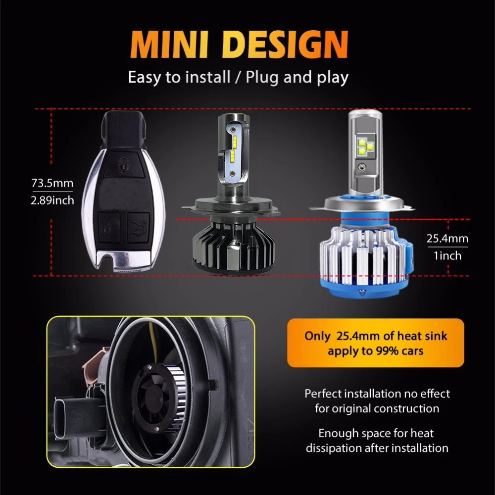 ZTZPIE 20000LM 4500K 6000K 8000K 3000K HB3 HB4 9005 9006 H3 H1 H8 H7 H4 H11 H9 9012 Turbo Canbus Светодиодные Автомобильные