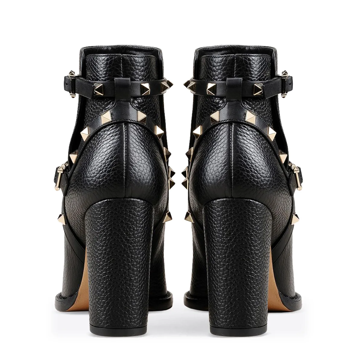 Autumn/winter Ankle Boots Women's Ankle Boots High Heel Thick Heel Boots Metal Buckle Rivets