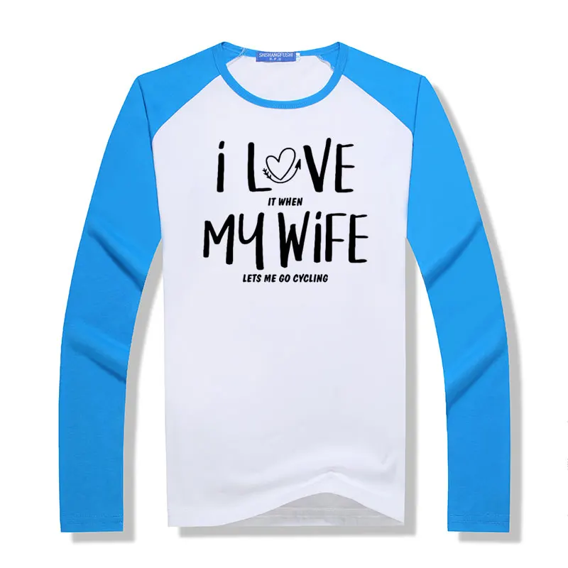 Мужская футболка с надписью I Love My Wife Байкерская принтом забавный подарок на день