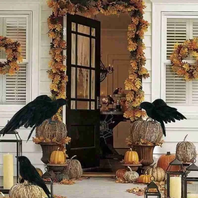 

Simulation Crow Toy Black Crow Props Feather Bird Halloween Supplies Toy Halloween Crow Ghost Decoration Party Model Festiv R4X8