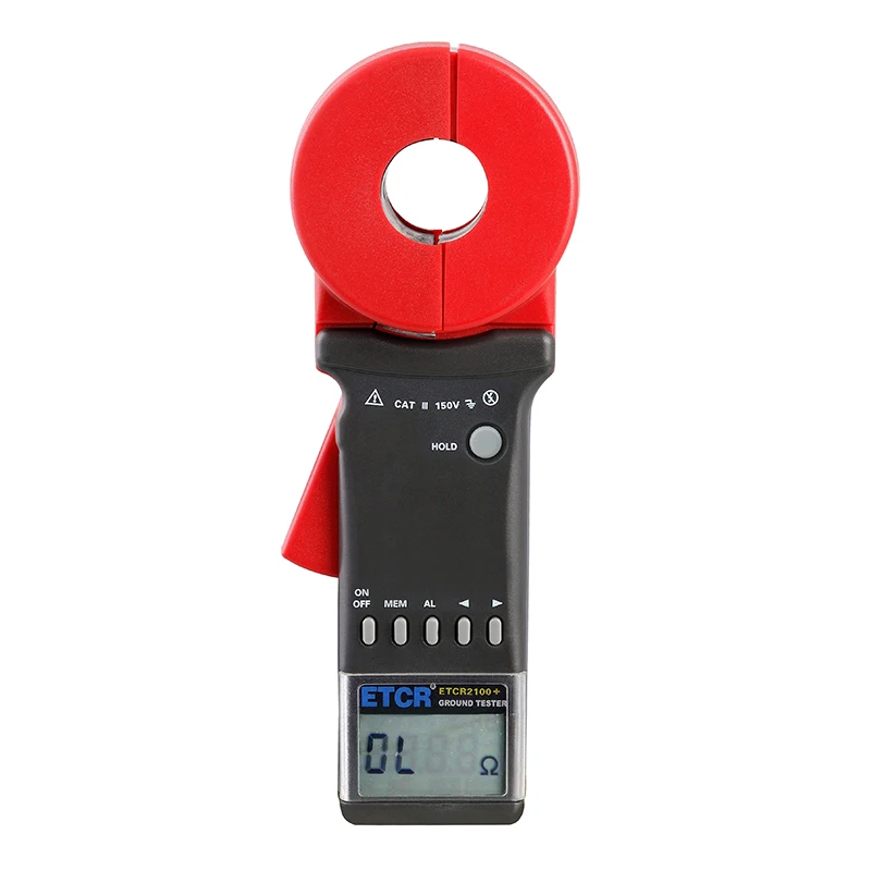 

ETCR 0.01-1200ohm 32x32MM Digital Clamp On Ground Resistance Tester With 99 Sets Stored Data and Alarm Function ETCR2100+