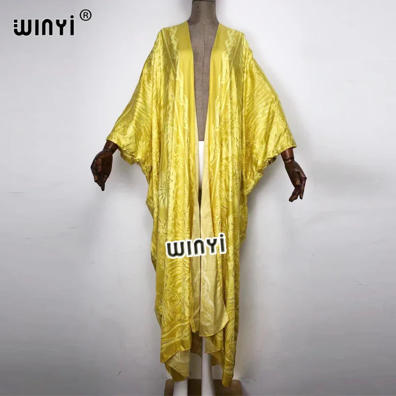 Длинный пляжный кардиган с цветочным принтом одежда для плавания кимоно в стиле
