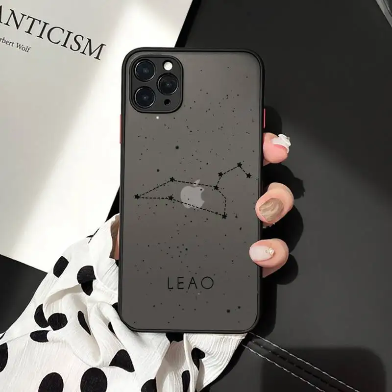

Twelve constellations Phone Case matte transparent For iphone 7 8 11 12 plus mini x xs xr pro max cover