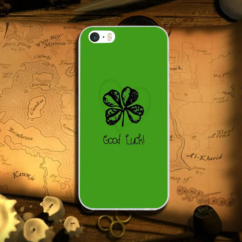 Good Lucky Charm Four Leaf Clover Soft TPU Mobile Phone Cases for iPhone 8 7 6 6S Plus X XR XS Max 5 5S SE 5C 4 4S | Мобильные