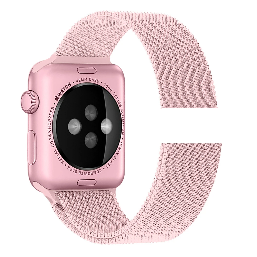 Миланский Браслет-петля, ремешок из нержавеющей стали для Apple Watch, серия 1, 2, 3, 42 мм, 38 мм, металлический ремешок для iwatch, серия 4, 5, 40 мм, 44 мм