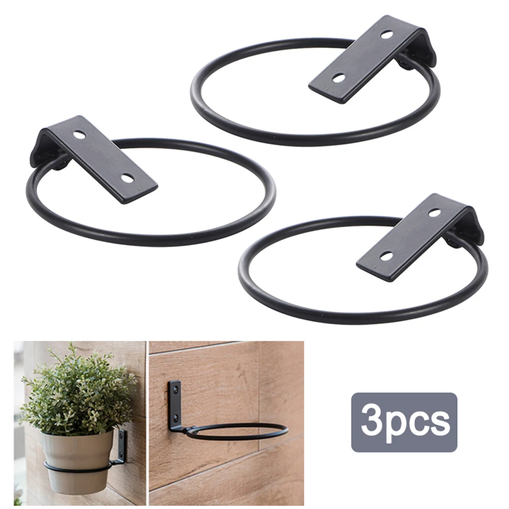 

3Pcs/Set Wall Folding Flower Pot Trays Metal Pot Ring Holder Flower Planter Tray Stand Bracket Balcony