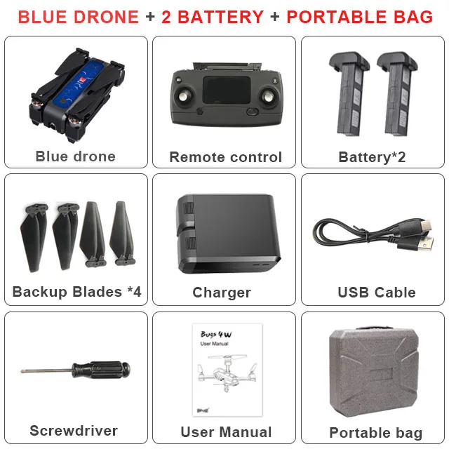Blue 2Battery EPP B4W gps Дрон бесщеточный складной Радиоуправляемый Дрон 5G Wifi Fpv с камерой 4K антивибрационный оптический поток Радиоуправляемый квадрокоптер вертолет - Цвет: Blue 2Battery EPP