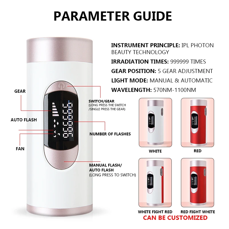 

Laser Epilator Permanent IPL Photoepilator Hair Removal Photo Women Painless electric Epilator Machine