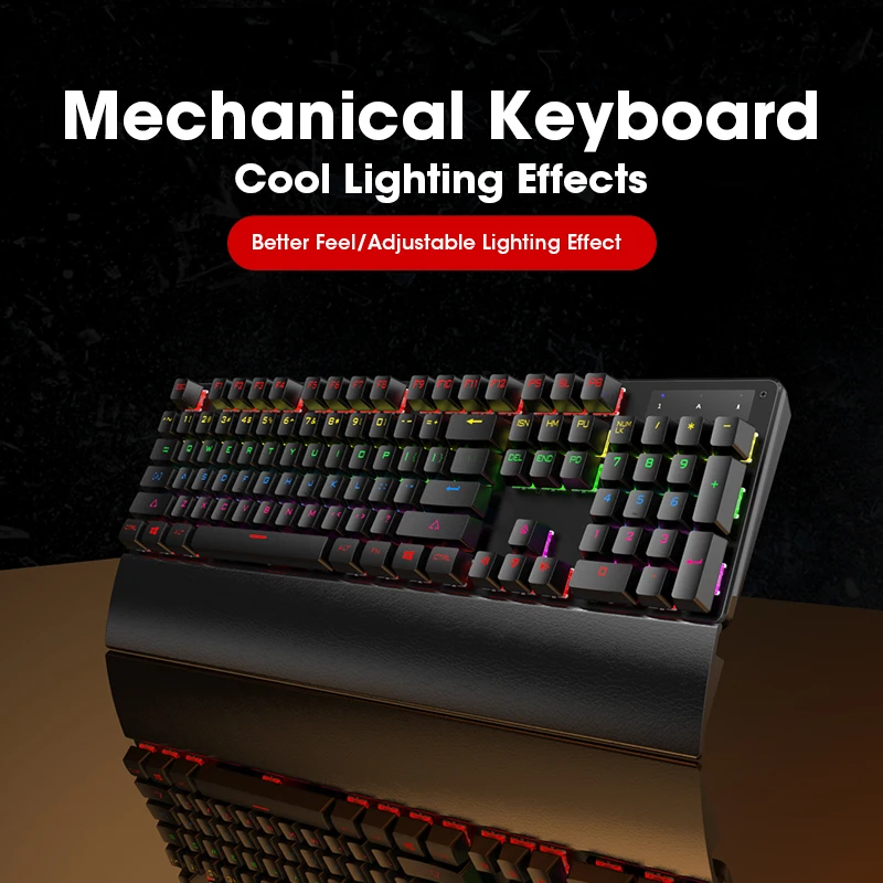 Механическая клавиатура игровой комплект черная синяя переключатель Проводная