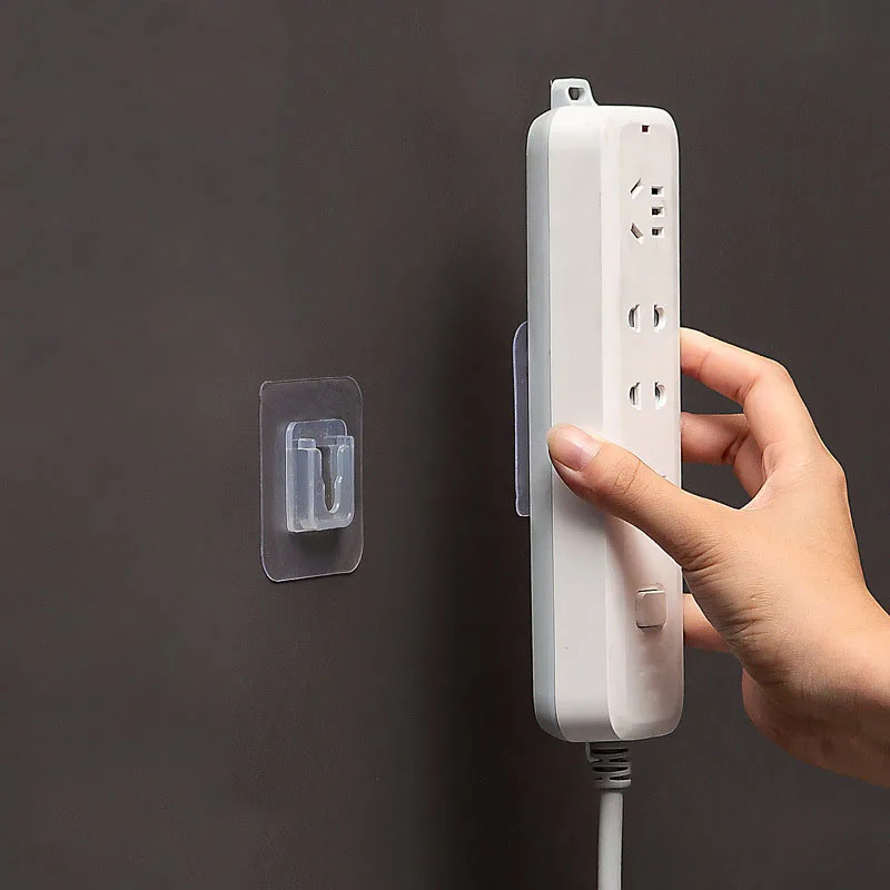 

Double-Sided Adhesive Wall Hooks Hanger Strong Transparent Multifunction Hooks Sucker Wall Storage Holder For Kitchen Bathroom