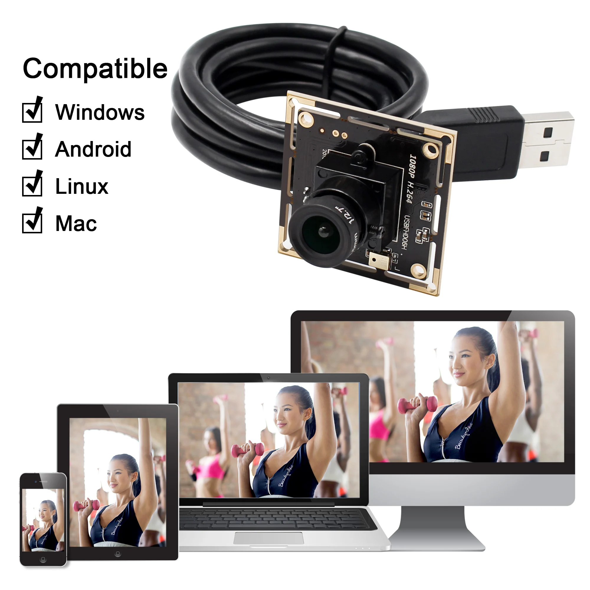 2MP Высокое разрешение 1080P USB веб камера Низкое освещение Sony IMX322 сенсор H.264 модуль