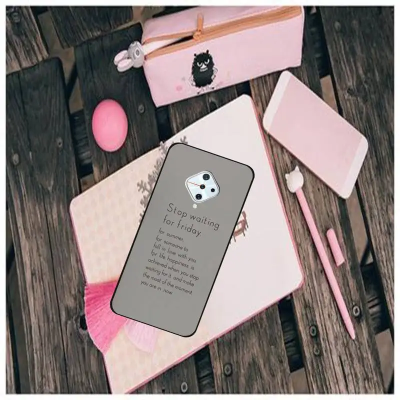 

ZFGHSHYQ Letter Couples Case Black TPU Phone Case For Vivo X9 9s 20 Plus Y97 83 75 71 69 V15 V17 V5 S