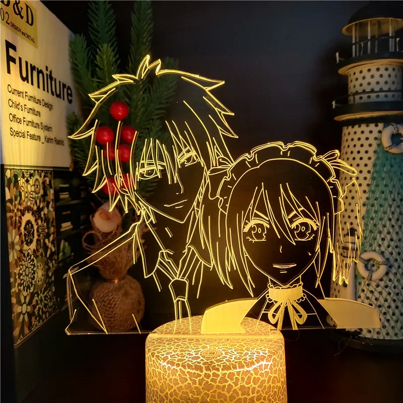Акриловая 3d лампа Maid Sama Usui и Misaki светодиодная иллюзия светильник с USB сенсорным