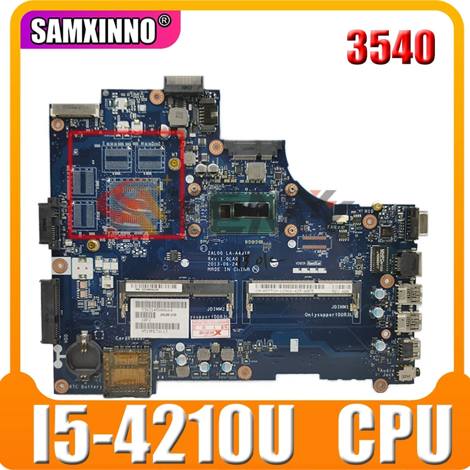 

LA-A491P материнская плата для ноутбука DELL Latitude 3540 Core I5-4210U SR1EF материнская плата CN-0JTTMW 0jttmw ZAL00 LA-A491P DDR3L