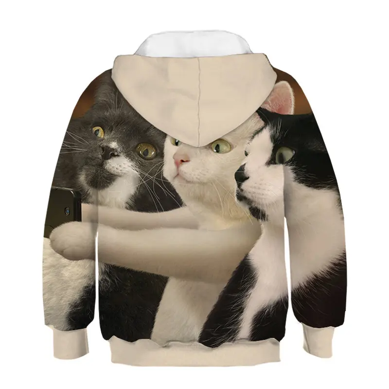 

Girls Clothes 3D Print Cat Cute Hoodies Coats Spring Autumn Outerwear Kids Hooded Clothes Children Long Sleeve Pullover Tops 12T