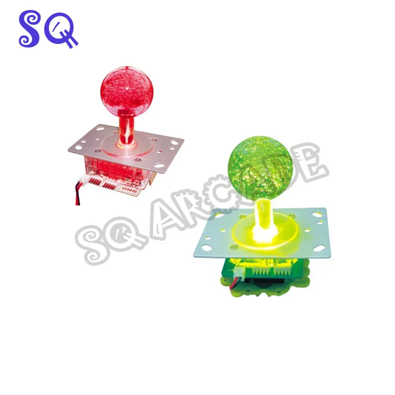 

Arcade LED Joystick with Crystal Babble ball top 5 colors Illuminated LED Joystick with 8 way 4 way restrictor for fish joystick