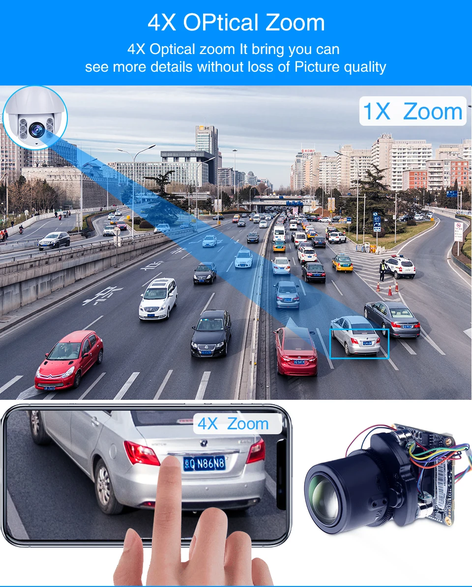 1080p Беспроводная ip-камера wifi 720p ip-камера s ptz моторизованный зум домашняя камера видеонаблюдения wifi Аудио RS485 IMX322