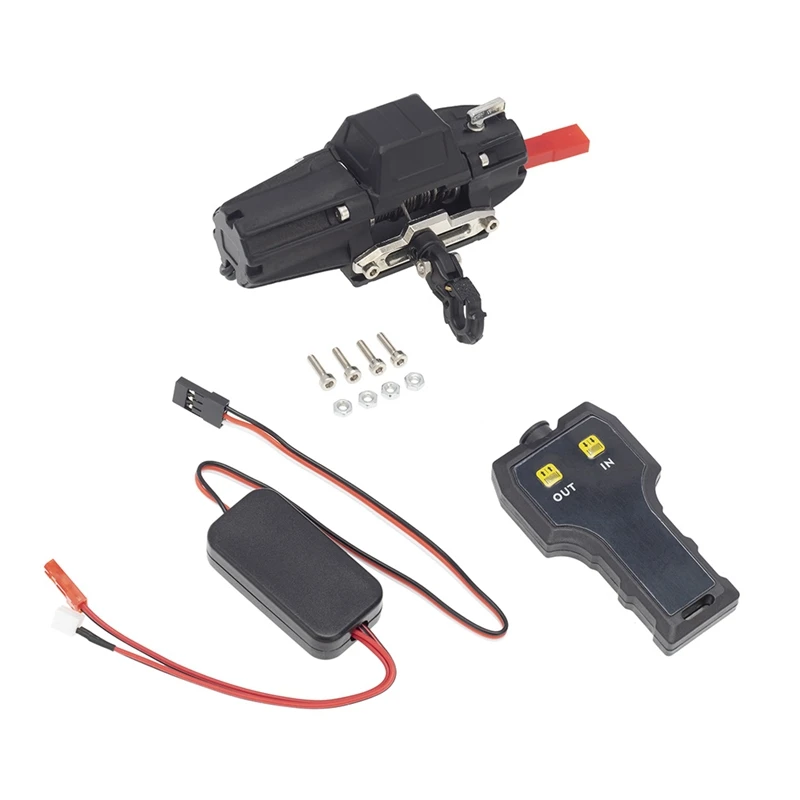 

Metal Winch with CH3 3 Channel Wireless Remote Controller System for 1/10 RC Crawler Car Axial SCX10 Traxxas TRX-4