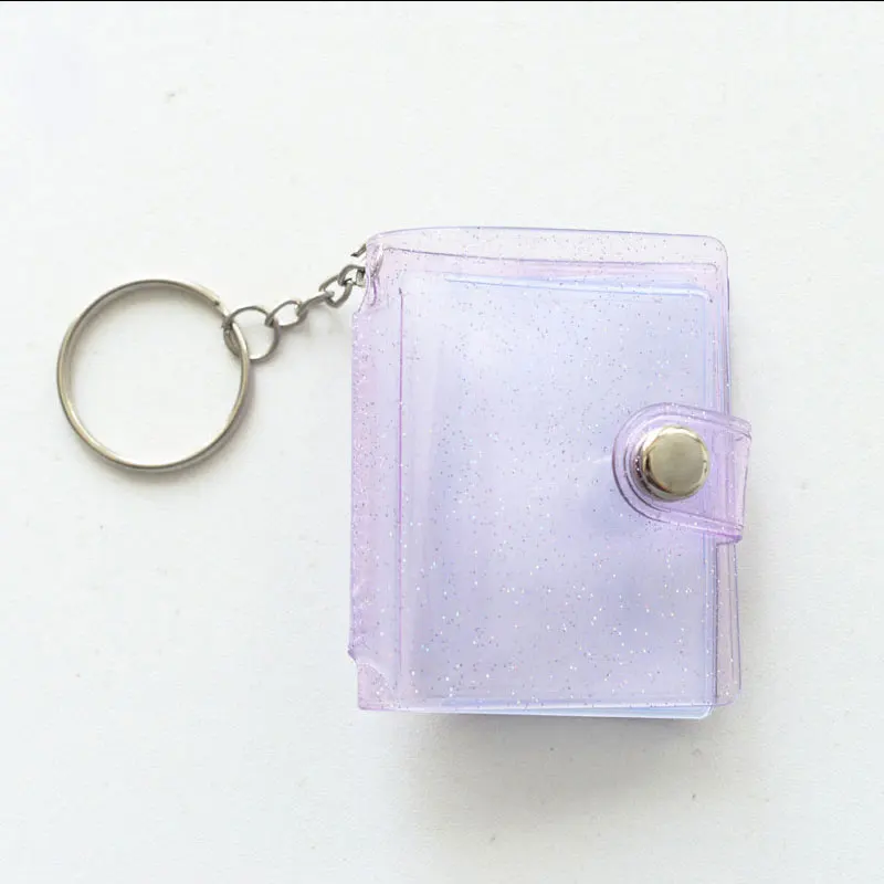 

16 Pockets Photo Album for Mini Photo Sticker Jelly Color Card Holder Photos Holder Portable Key Chain Christmas Gift