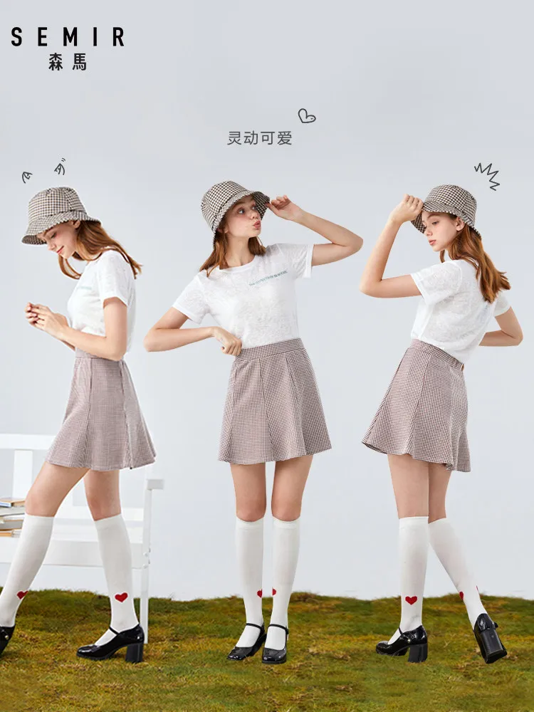 Осень 2019 новая клетчатая юбка SEMIR женская тонкая рыбий хвост шикарная для девушек