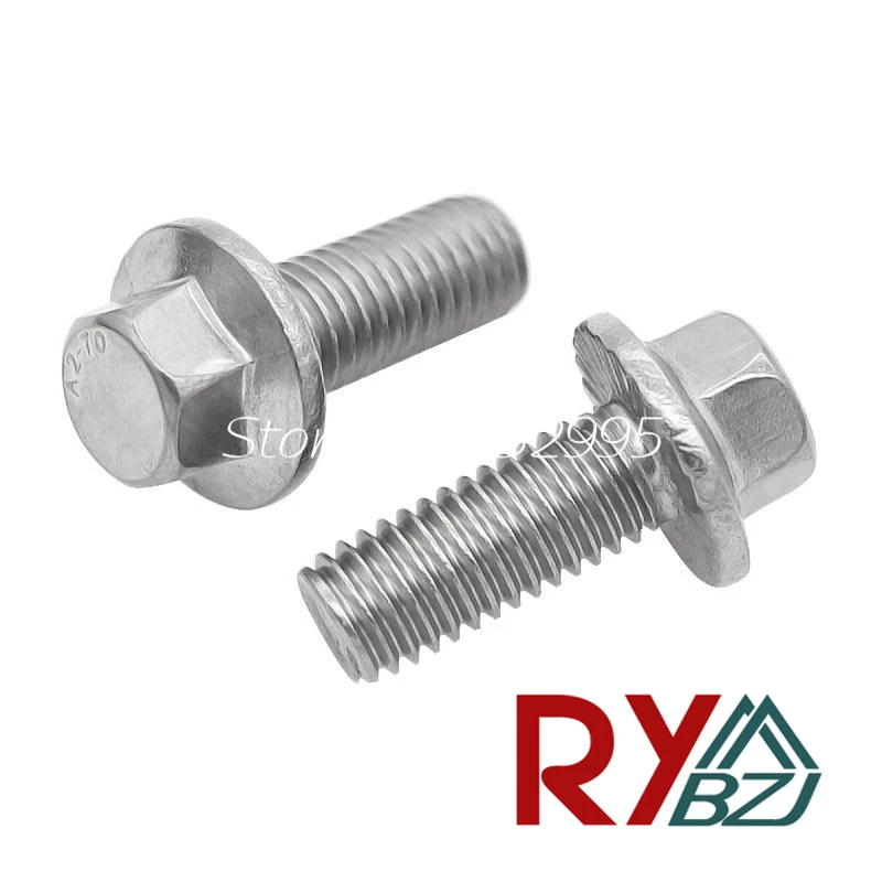

SUS 304 Flange bolt M5 M6 M8 M10 M12*L Stainless steel A2 Flange screws outer six angle bolt