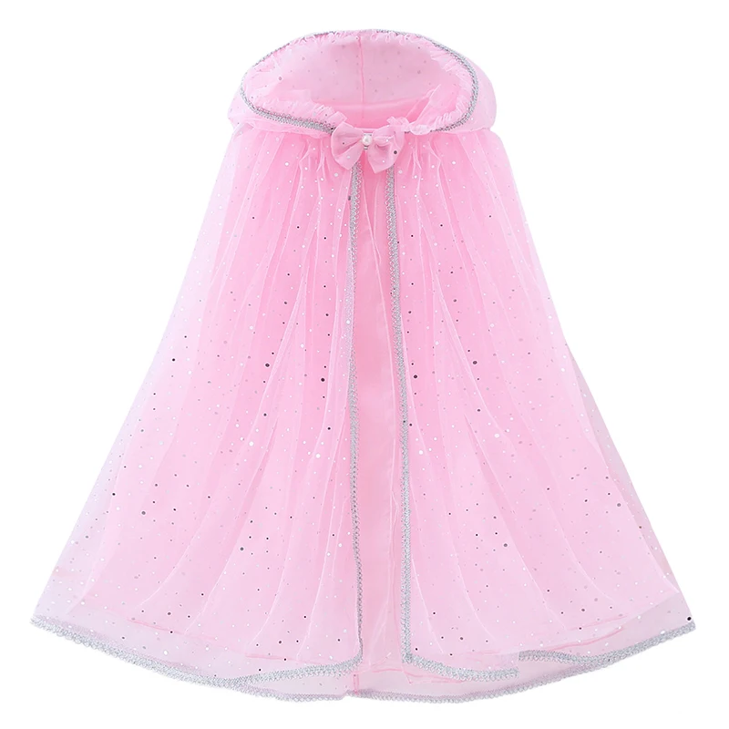 Pink Sequins Cloak Модное платье для девочек платье принцессы для косплея Красота и самый лучший детский костюм Хеллоуин вечеринка в честь Дня Рождения платье девушка красавица Платье Аврора, Золушка платье - Цвет: Pink Sequins Cloak