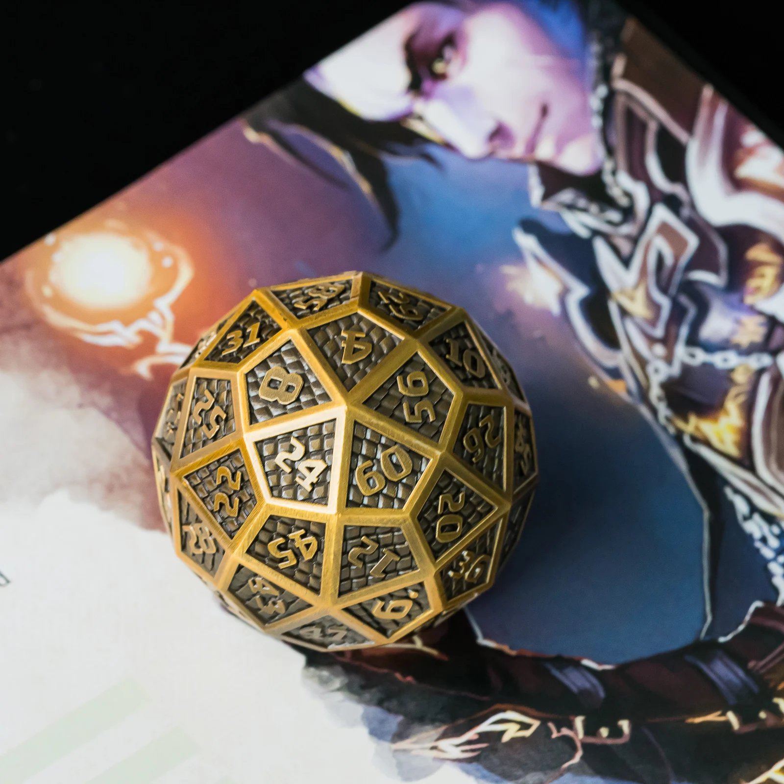 Cusdie 60 кубика гигантские Древние Металлические игральные кубики D60 кости DND для D &