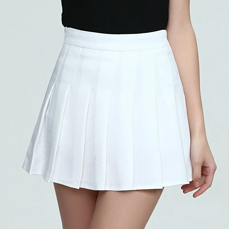 

Girls A Lattice Short Dress High Waist Pleated Tennis Skirt Uniform with Inner Shorts Underpants for Badminton Cheerleader