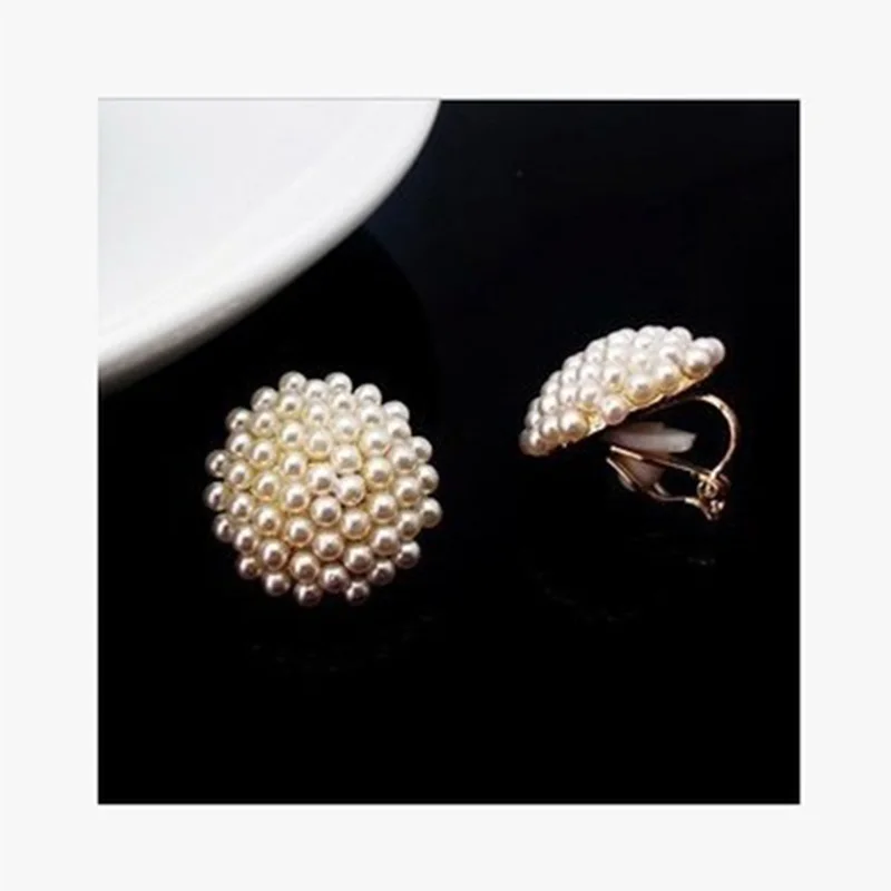 Серьги-клипсы без проколов женские изящная подвеска с искусственным жемчугом