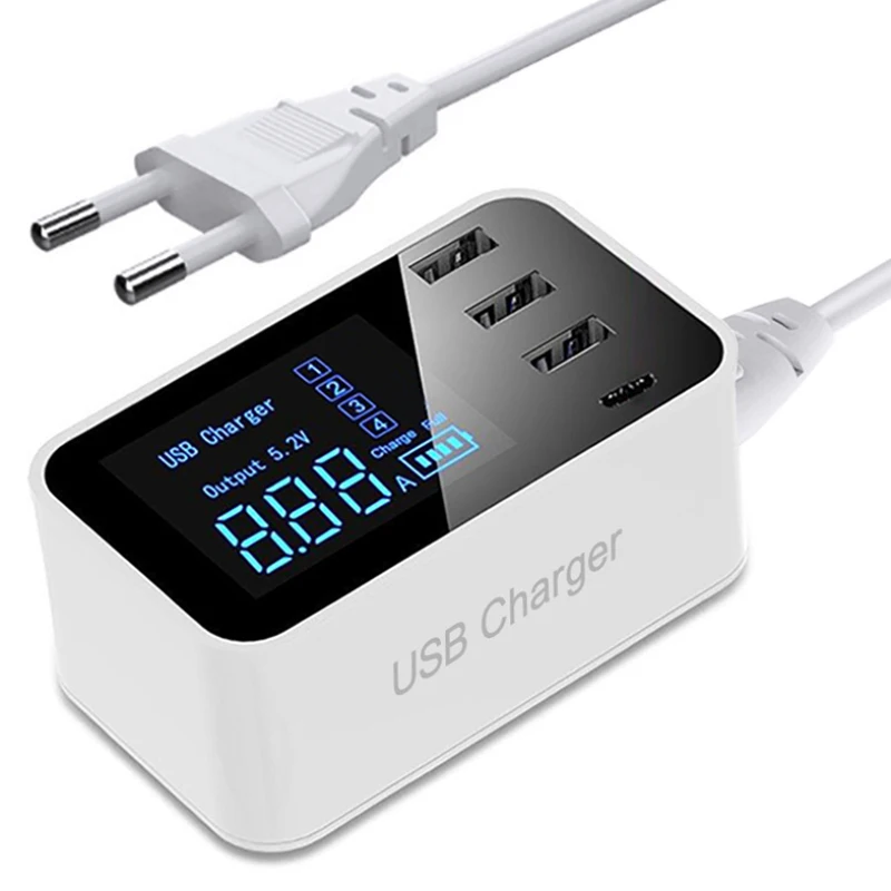 Быстрая зарядка type C usb зарядное устройство светодиодный дисплей для iPhone samsung Xiaomi