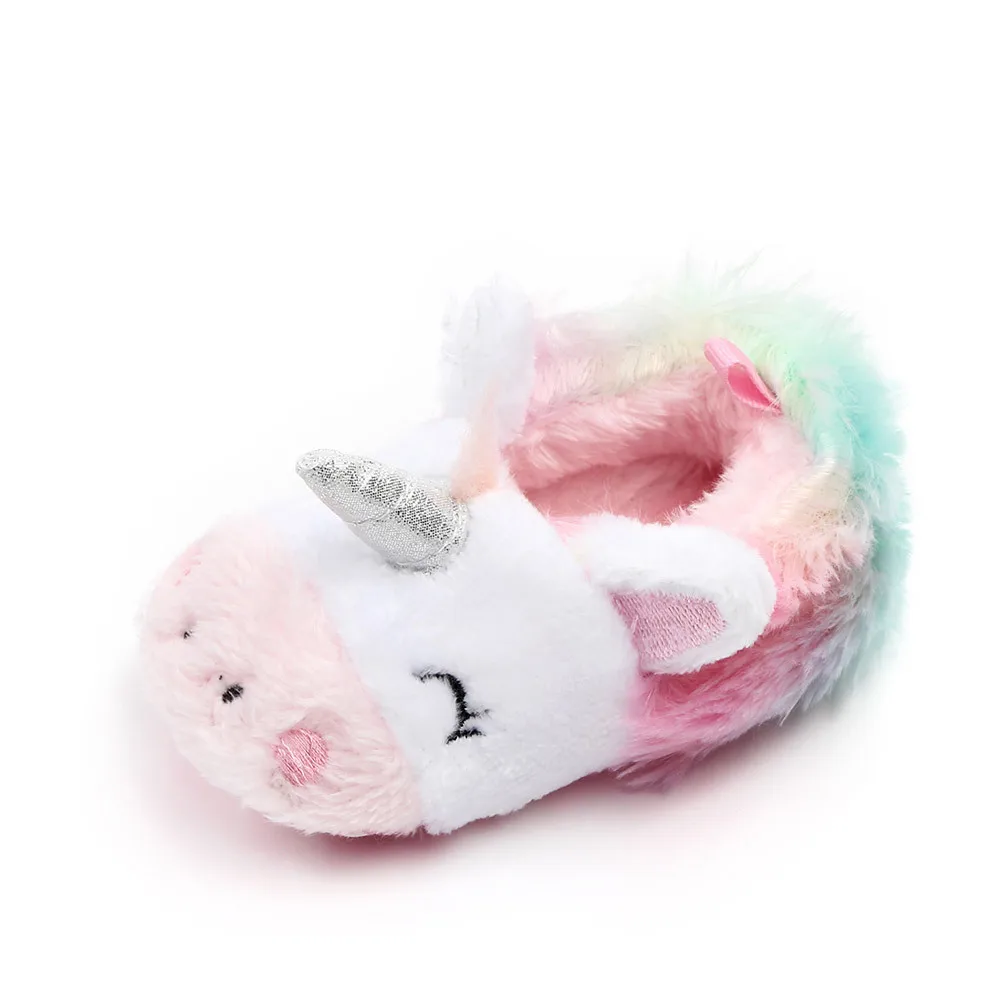 Newborn Shoes for Baby Girls Unicorn Soft Sole Infant Toddler First Walker Winter Home Footwear Barefoot Little Angel Shoe |