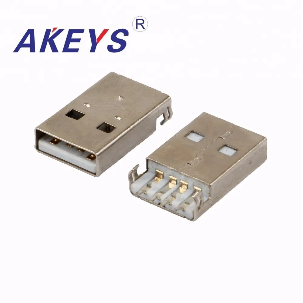 10 шт. USB-110 A-type Мужской Белый клей USB AM погружная плата SMT usb разъем с колонкой |