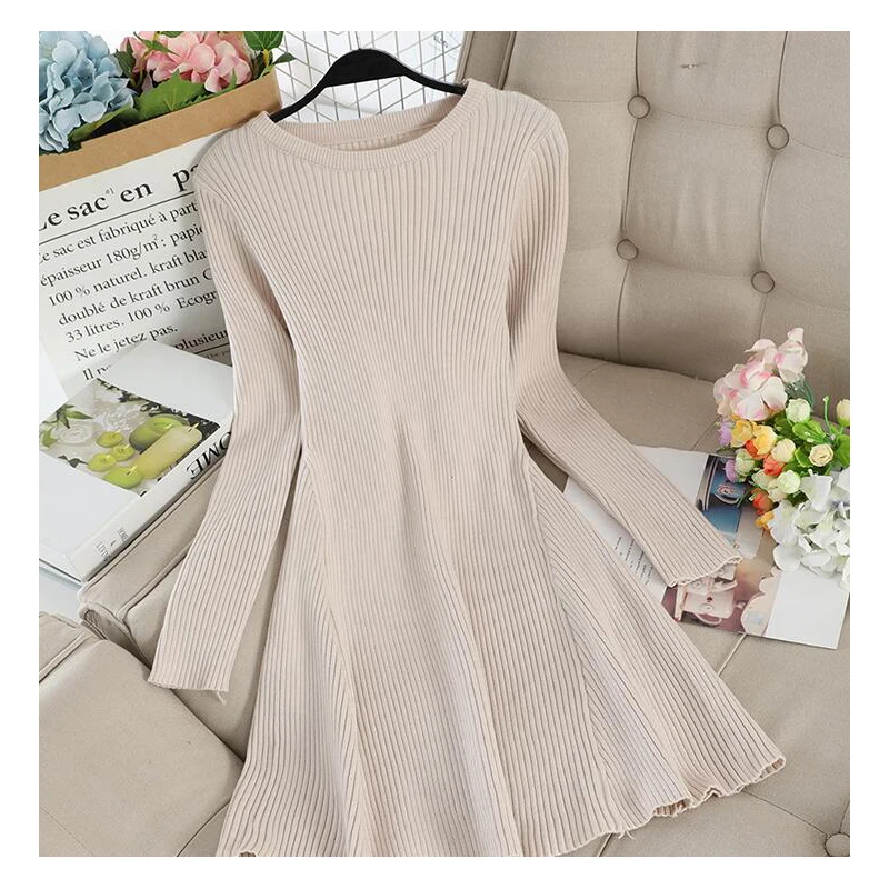 Осенний пуловер свитер для женщин зимние вязанные Топы в рубчик женская