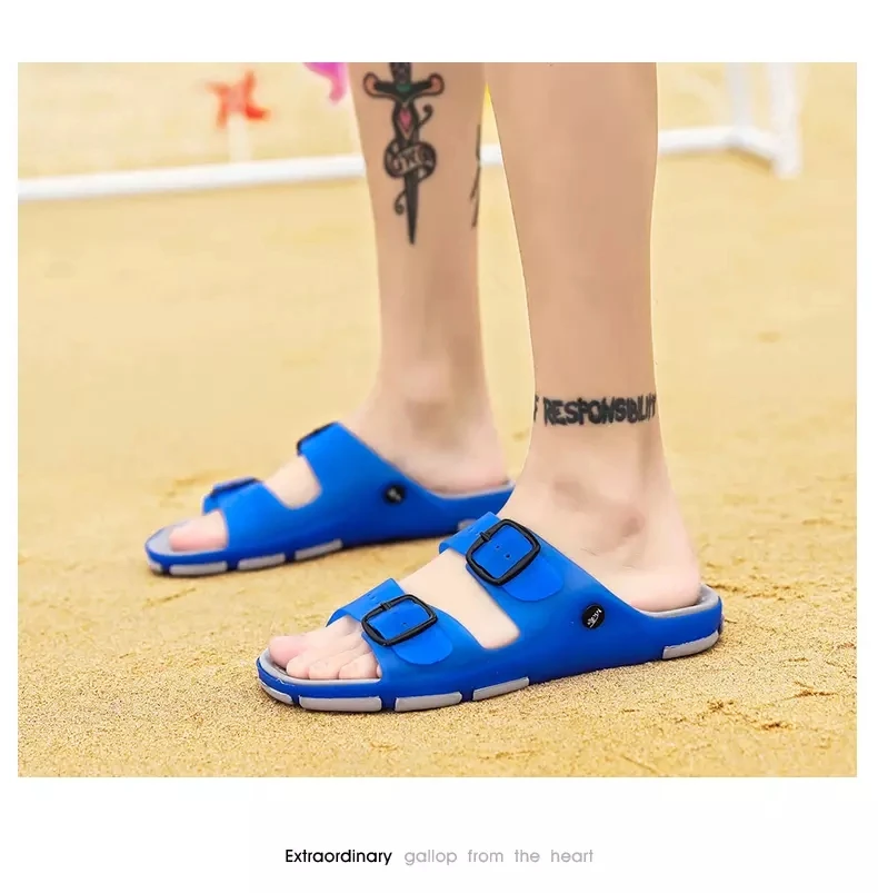 

Brand 2021 Summer Men Slippers Genuine Leather Cross Strap Beach Water Shoes Men High Quality Slippers Big Size yui8