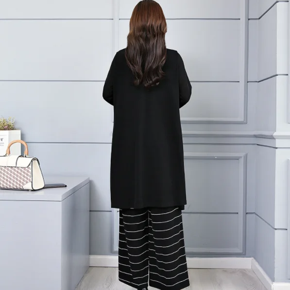 Pring полосатый комплект из 3 предметов женский жилет кардиган и широкие брюки