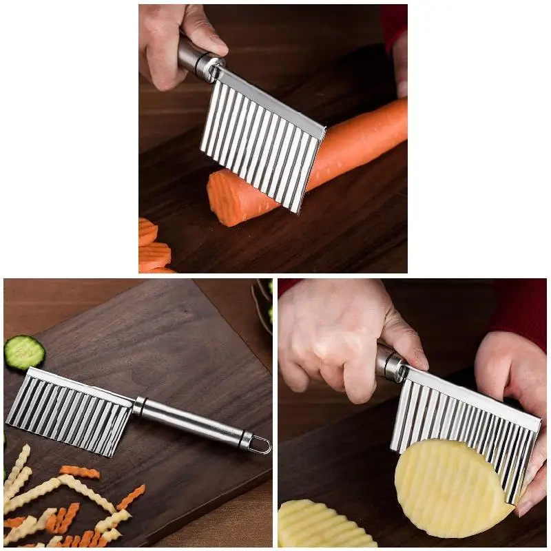 Волнистые ножи для картофеля фри из нержавеющей стали резак ручной работы мыло