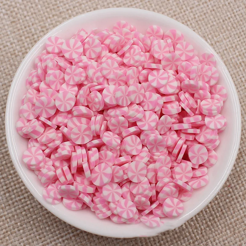 pink 100 г круглые конфеты поддельные украшения торта Fimo Полимерная глина брызги для рукоделия DIY клейкие аксессуары пластик Klei частицы грязи 5 мм - Цвет: pink