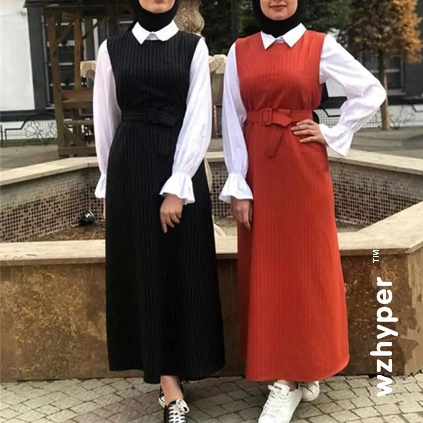 

Fashion Arab Musilim Turkey Sexy Women Boho Maxi Club Solid Vest Dress Bandage Long Dress Party Robe Longue Luxurious Robe