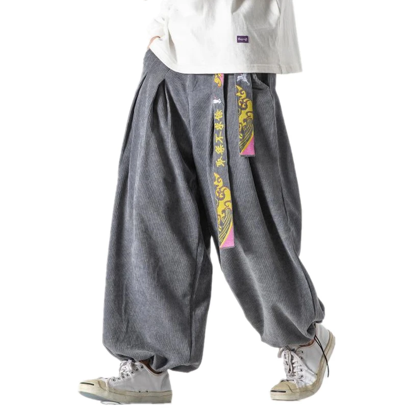 Традиционное японское кимоно брюки Для мужчин секс Повседневное свободные