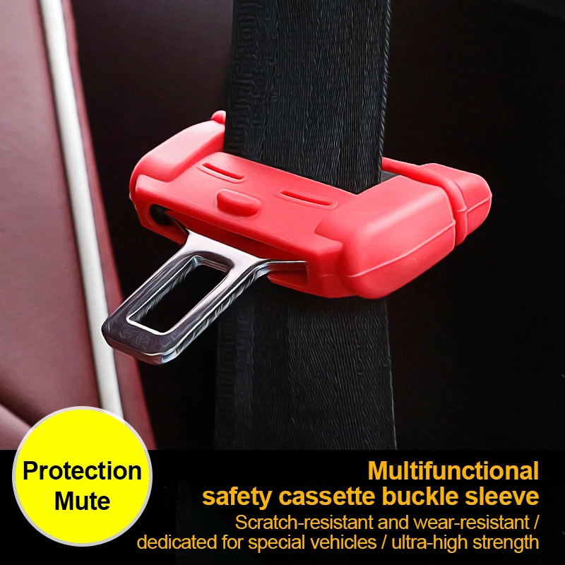

Universal Car Safety Belt Buckle Protector Silicon Anti-Scratch Seat Belt Buckle Clip Interior Button Case Anti-Scratch Cover