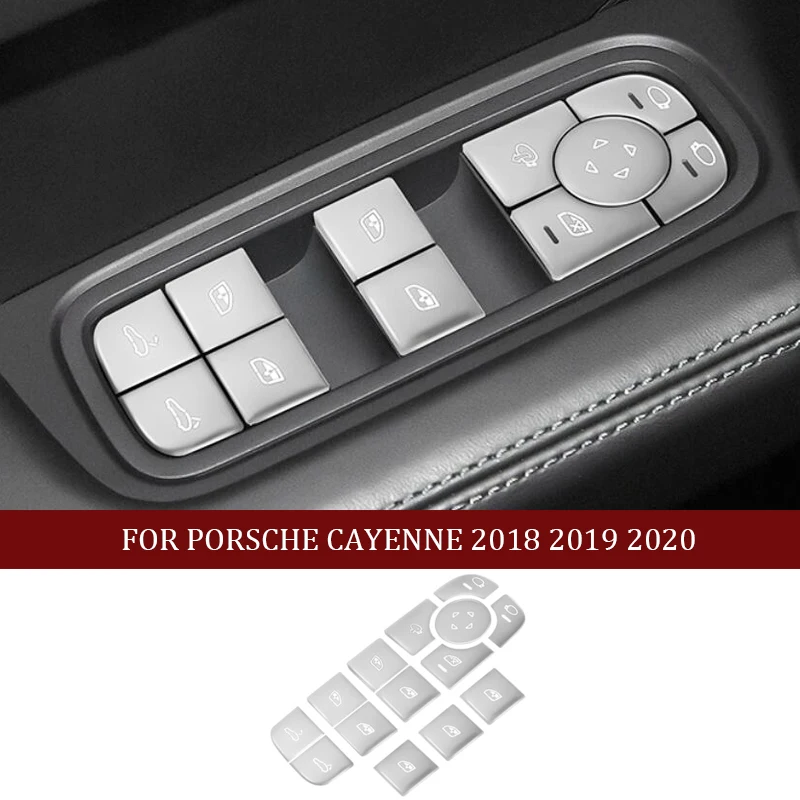 

For Porsche Cayenne 2018 - 2021 Windows Control Panel Window Lifter Sticker Cover Case Switch Window Closer Lifting Button
