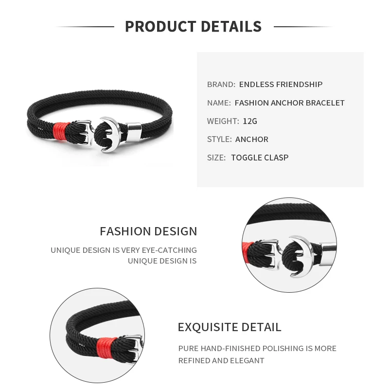 HOMOD 2019 новый модный браслет мужской обмотки металлические спортивные крючки